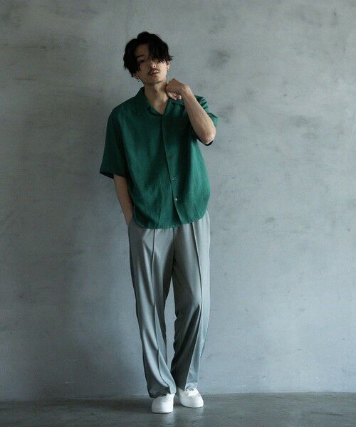 MEN'S BIGI / メンズビギ シャツ・ブラウス | 麻レーヨンオープンカラーショートスリーブシャツ | 詳細8