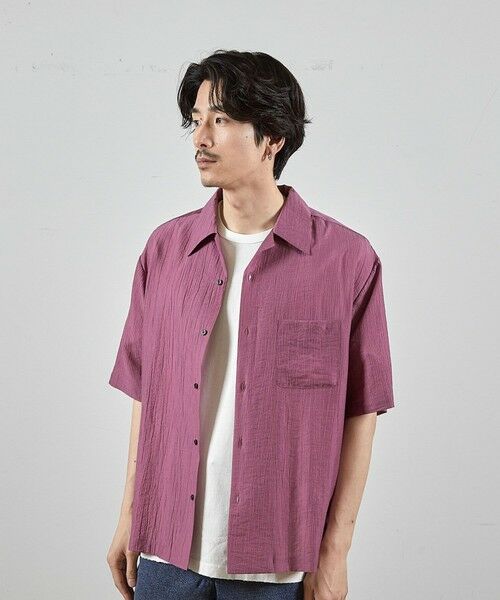 MEN'S BIGI / メンズビギ シャツ・ブラウス | シレーワッシャーオープンカラー半袖シャツ | 詳細14