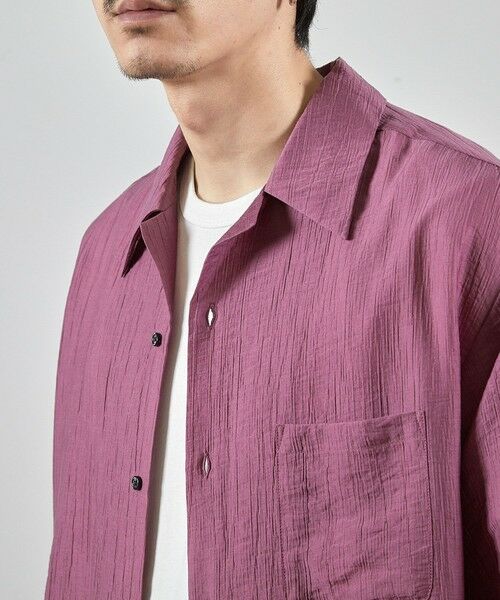 MEN'S BIGI / メンズビギ シャツ・ブラウス | シレーワッシャーオープンカラー半袖シャツ | 詳細16