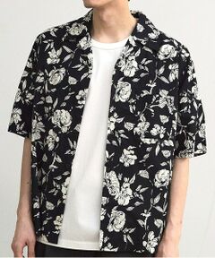 MEN'S BIGI / メンズビギ シャツ・ブラウス | フラワー柄プリントブロードオープンカラー半袖シャツ