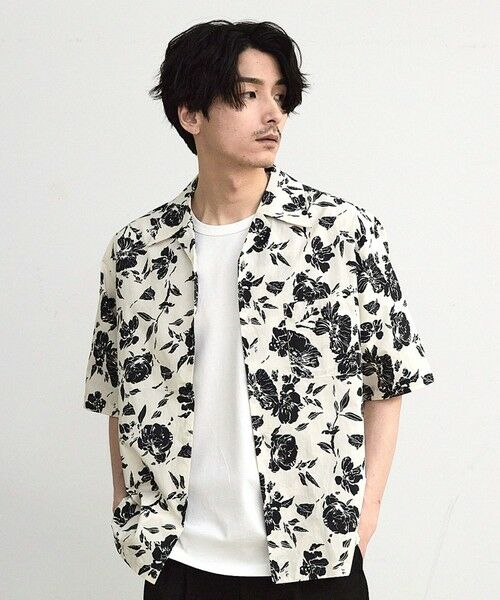 MEN'S BIGI / メンズビギ シャツ・ブラウス | フラワー柄プリントブロードオープンカラー半袖シャツ | 詳細2