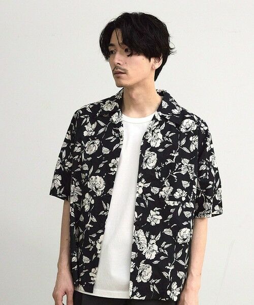 MEN'S BIGI / メンズビギ シャツ・ブラウス | フラワー柄プリントブロードオープンカラー半袖シャツ | 詳細10