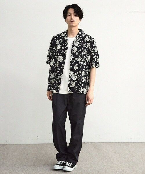 MEN'S BIGI / メンズビギ シャツ・ブラウス | フラワー柄プリントブロードオープンカラー半袖シャツ | 詳細11
