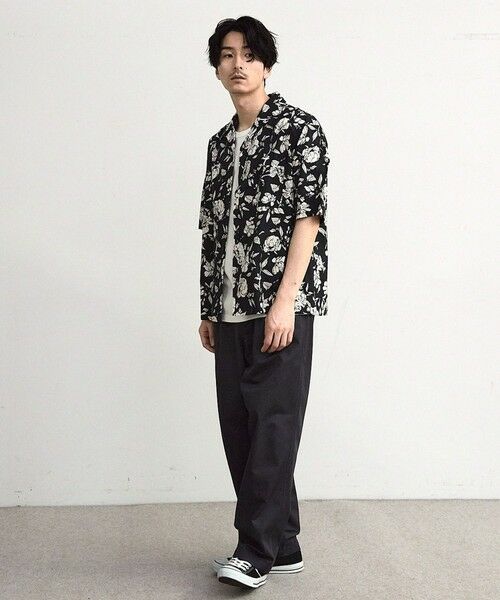 MEN'S BIGI / メンズビギ シャツ・ブラウス | フラワー柄プリントブロードオープンカラー半袖シャツ | 詳細12