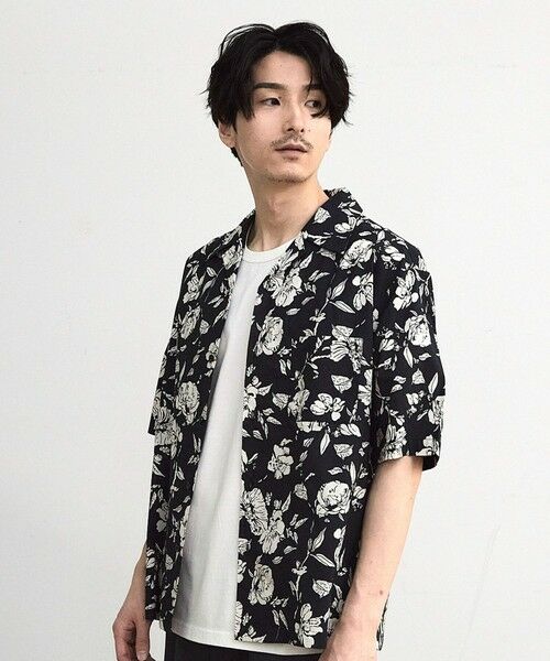 MEN'S BIGI / メンズビギ シャツ・ブラウス | フラワー柄プリントブロードオープンカラー半袖シャツ | 詳細16