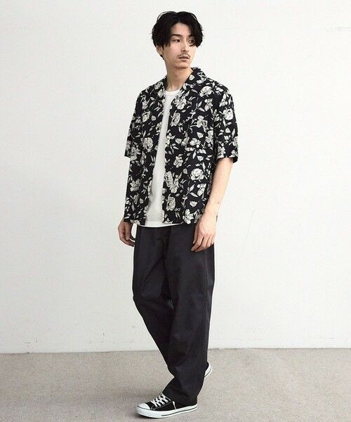 MEN'S BIGI / メンズビギ シャツ・ブラウス | フラワー柄プリントブロードオープンカラー半袖シャツ | 詳細9