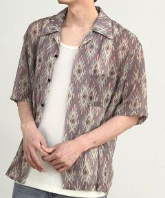 MEN'S BIGI / メンズビギ シャツ・ブラウス | オルテガ柄シアーオープンカラー半袖シャツ