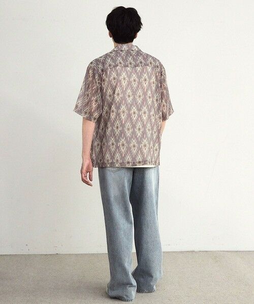 MEN'S BIGI / メンズビギ シャツ・ブラウス | オルテガ柄シアーオープンカラー半袖シャツ | 詳細4