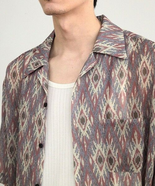 MEN'S BIGI / メンズビギ シャツ・ブラウス | オルテガ柄シアーオープンカラー半袖シャツ | 詳細7
