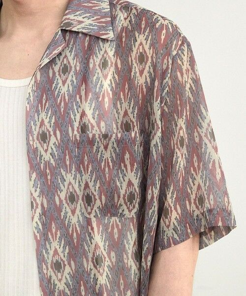 MEN'S BIGI / メンズビギ シャツ・ブラウス | オルテガ柄シアーオープンカラー半袖シャツ | 詳細8