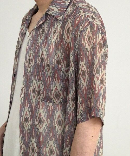 MEN'S BIGI / メンズビギ シャツ・ブラウス | オルテガ柄シアーオープンカラー半袖シャツ | 詳細9