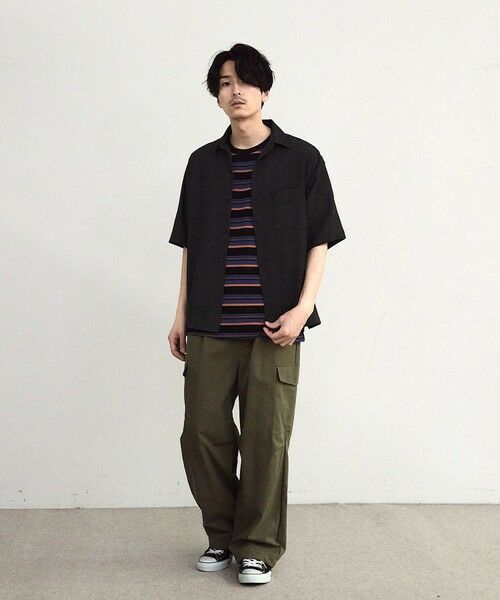 MEN'S BIGI / メンズビギ シャツ・ブラウス | シャーリングレギュラーカラー半袖シャツ | 詳細1