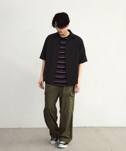 MEN'S BIGI / メンズビギ シャツ・ブラウス | シャーリングレギュラーカラー半袖シャツ | 詳細2