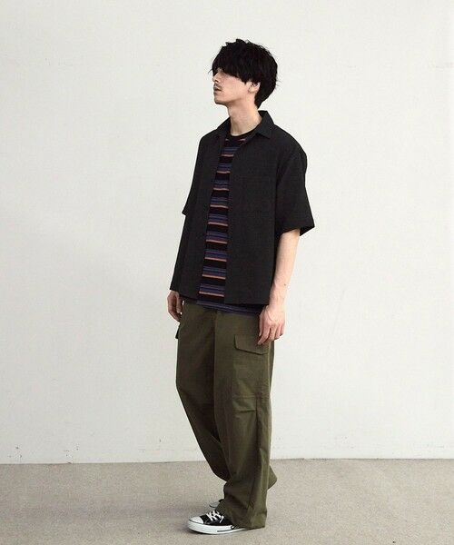 MEN'S BIGI / メンズビギ シャツ・ブラウス | シャーリングレギュラーカラー半袖シャツ | 詳細3