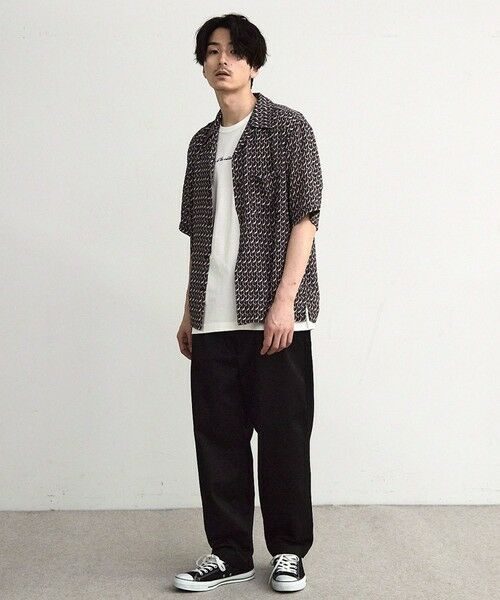 MEN'S BIGI / メンズビギ シャツ・ブラウス | ジオメトリック柄オープンカラー半袖シャツ | 詳細1