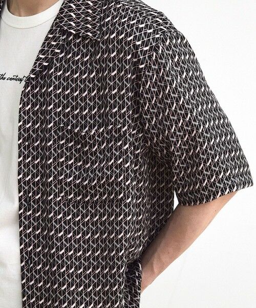 MEN'S BIGI / メンズビギ シャツ・ブラウス | ジオメトリック柄オープンカラー半袖シャツ | 詳細10