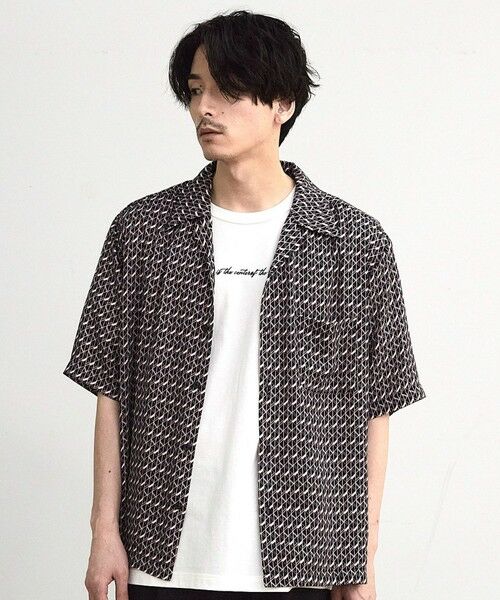 MEN'S BIGI / メンズビギ シャツ・ブラウス | ジオメトリック柄オープンカラー半袖シャツ | 詳細7