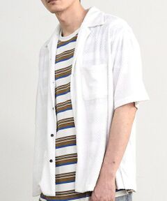 MEN'S BIGI / メンズビギ シャツ・ブラウス | パイルチェックオープンカラー半袖シャツ