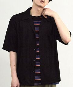 MEN'S BIGI / メンズビギ シャツ・ブラウス | パイルチェックオープンカラー半袖シャツ