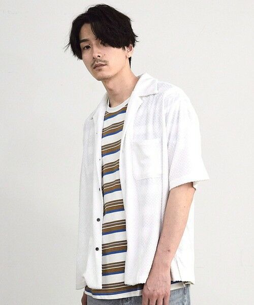 MEN'S BIGI / メンズビギ シャツ・ブラウス | パイルチェックオープンカラー半袖シャツ | 詳細2
