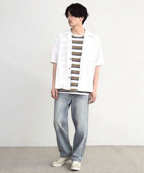 MEN'S BIGI / メンズビギ シャツ・ブラウス | パイルチェックオープンカラー半袖シャツ | 詳細4