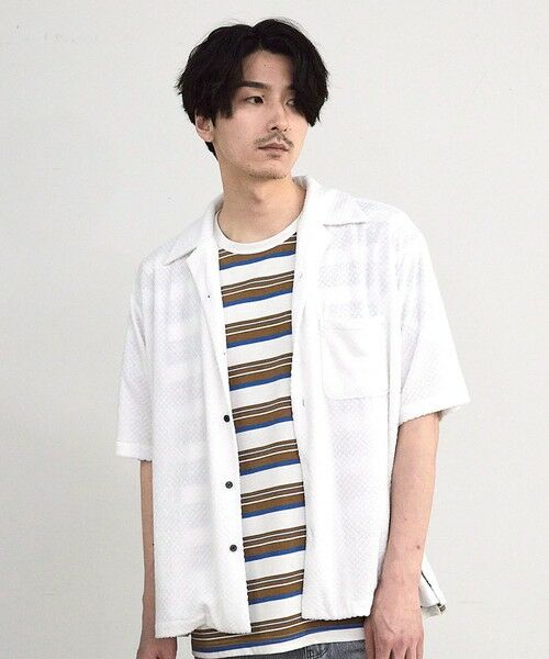 MEN'S BIGI / メンズビギ シャツ・ブラウス | パイルチェックオープンカラー半袖シャツ | 詳細7