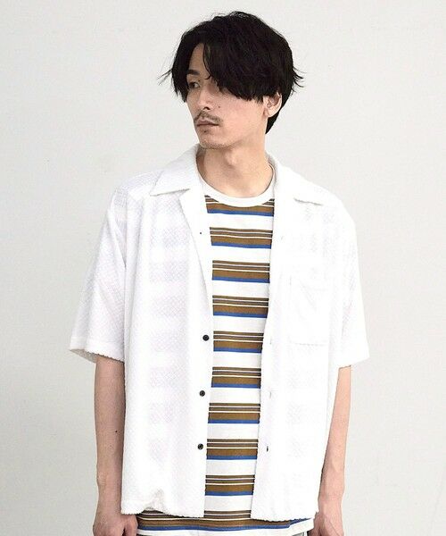 MEN'S BIGI / メンズビギ シャツ・ブラウス | パイルチェックオープンカラー半袖シャツ | 詳細8