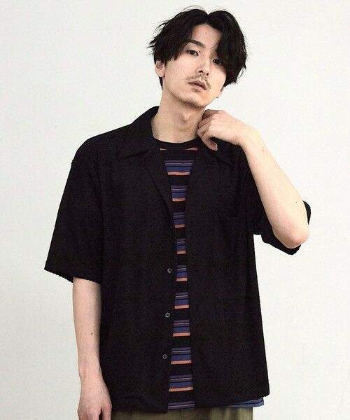 MEN'S BIGI / メンズビギ シャツ・ブラウス | パイルチェックオープンカラー半袖シャツ | 詳細15