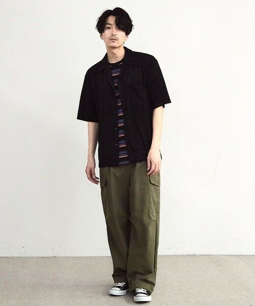 MEN'S BIGI / メンズビギ シャツ・ブラウス | パイルチェックオープンカラー半袖シャツ | 詳細14