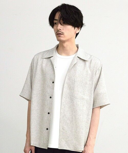 MEN'S BIGI / メンズビギ シャツ・ブラウス | サマーツイードオープンカラー半袖シャツ | 詳細7
