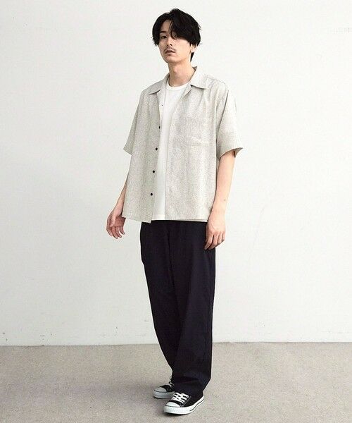 MEN'S BIGI / メンズビギ シャツ・ブラウス | サマーツイードオープンカラー半袖シャツ | 詳細1