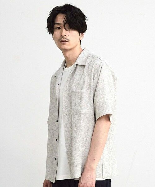 MEN'S BIGI / メンズビギ シャツ・ブラウス | サマーツイードオープンカラー半袖シャツ | 詳細8