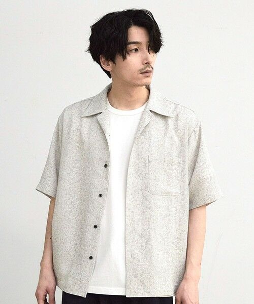 MEN'S BIGI / メンズビギ シャツ・ブラウス | サマーツイードオープンカラー半袖シャツ | 詳細13