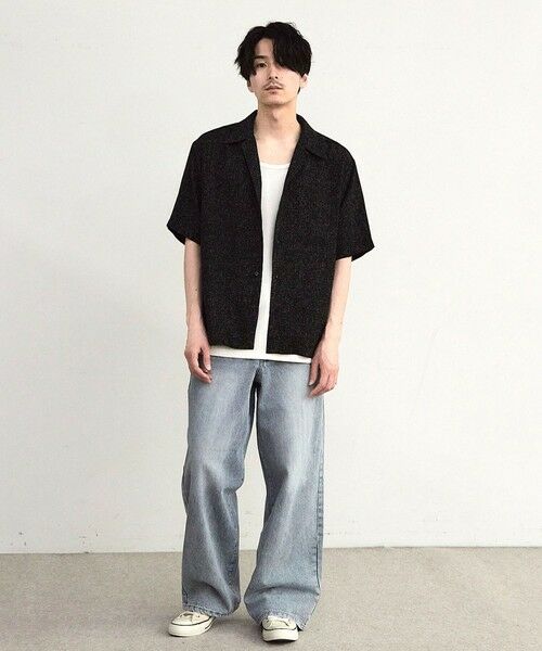 MEN'S BIGI / メンズビギ シャツ・ブラウス | サマーツイードオープンカラー半袖シャツ | 詳細14