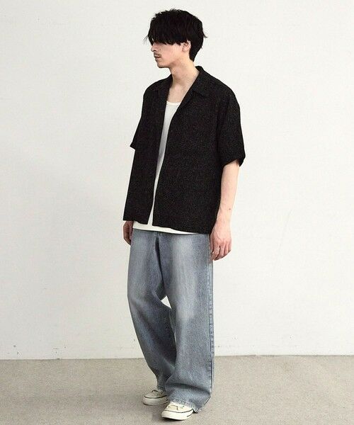 MEN'S BIGI / メンズビギ シャツ・ブラウス | サマーツイードオープンカラー半袖シャツ | 詳細15