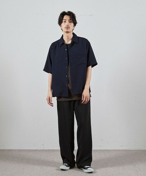 MEN'S BIGI / メンズビギ シャツ・ブラウス | ワッフルカチオンオープンカラー半袖シャツ | 詳細1