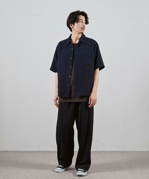 MEN'S BIGI / メンズビギ シャツ・ブラウス | ワッフルカチオンオープンカラー半袖シャツ | 詳細2