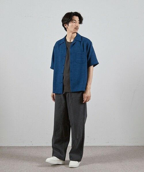 MEN'S BIGI / メンズビギ シャツ・ブラウス | ワッフルカチオンオープンカラー半袖シャツ | 詳細14