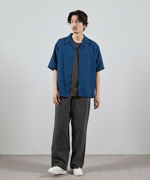 MEN'S BIGI / メンズビギ シャツ・ブラウス | ワッフルカチオンオープンカラー半袖シャツ | 詳細12