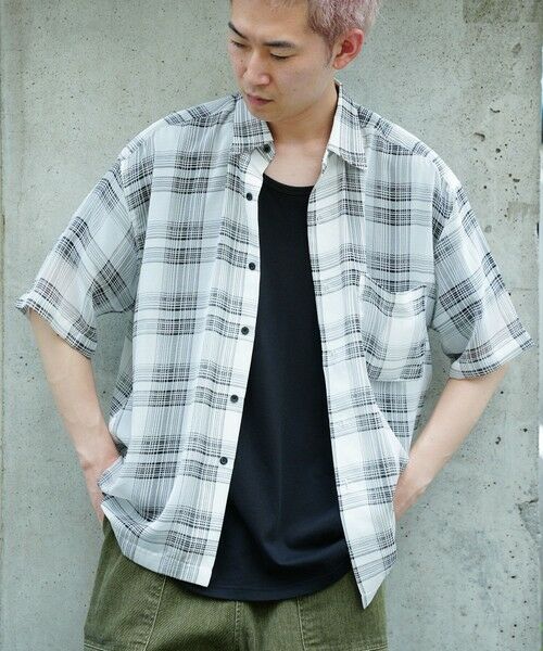 MEN'S BIGI / メンズビギ シャツ・ブラウス | チェックシアールーズ半袖シャツ | 詳細1