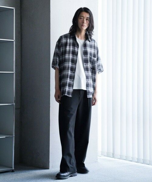 MEN'S BIGI / メンズビギ シャツ・ブラウス | チェックシアールーズ半袖シャツ | 詳細15