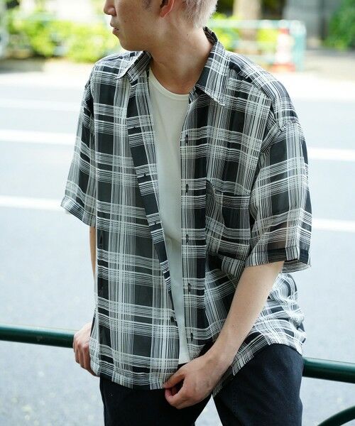MEN'S BIGI / メンズビギ シャツ・ブラウス | チェックシアールーズ半袖シャツ | 詳細12