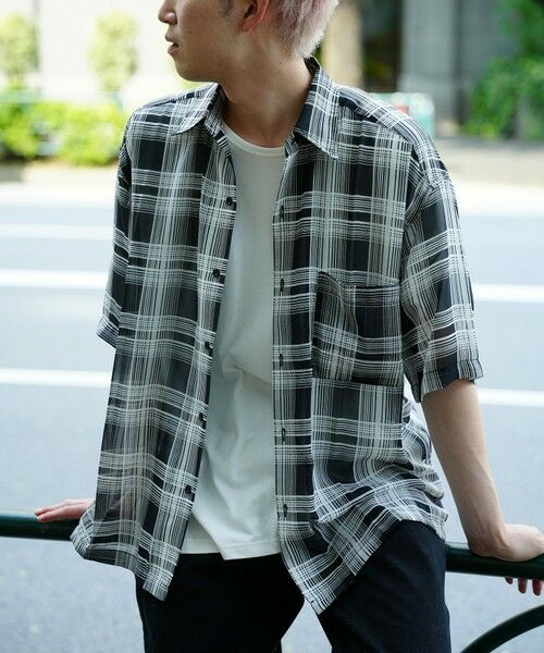 MEN'S BIGI / メンズビギ シャツ・ブラウス | チェックシアールーズ半袖シャツ | 詳細13