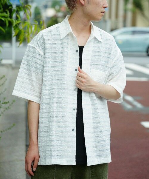 MEN'S BIGI / メンズビギ シャツ・ブラウス | ドビーチェックシアールーズ半袖シャツ | 詳細1