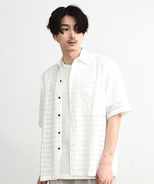 MEN'S BIGI / メンズビギ シャツ・ブラウス | ドビーチェックシアールーズ半袖シャツ | 詳細6