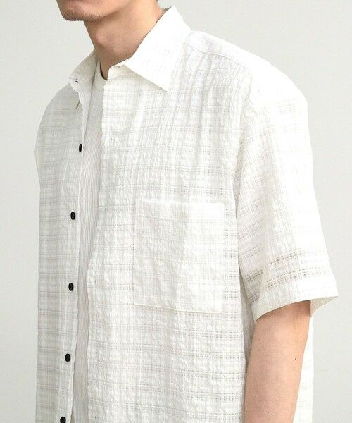 MEN'S BIGI / メンズビギ シャツ・ブラウス | ドビーチェックシアールーズ半袖シャツ | 詳細8