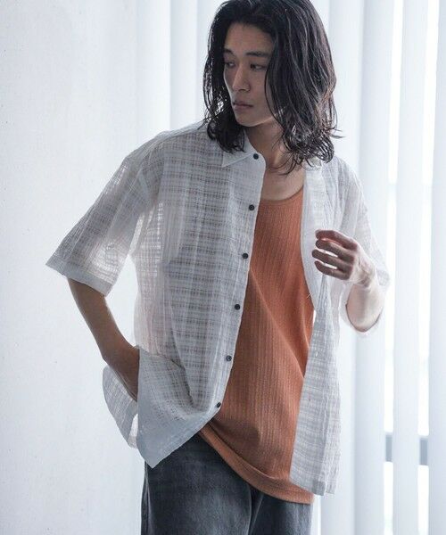 MEN'S BIGI / メンズビギ シャツ・ブラウス | ドビーチェックシアールーズ半袖シャツ | 詳細2