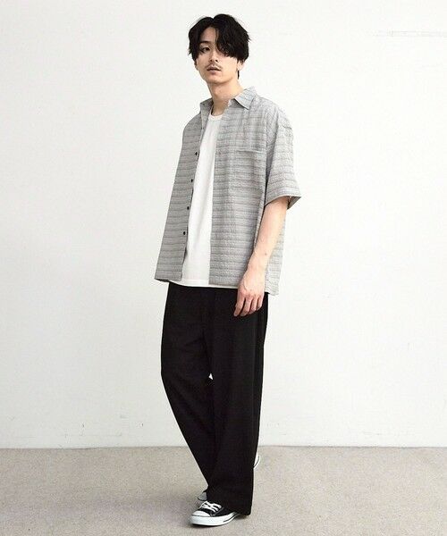 MEN'S BIGI / メンズビギ シャツ・ブラウス | ドビーチェックシアールーズ半袖シャツ | 詳細14