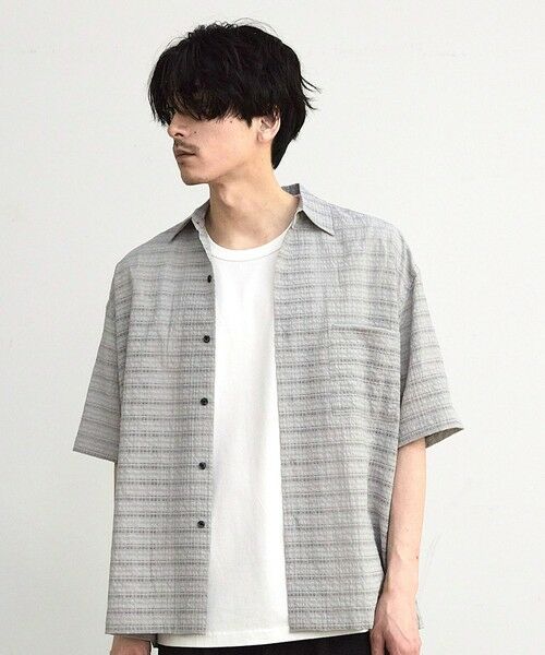 MEN'S BIGI / メンズビギ シャツ・ブラウス | ドビーチェックシアールーズ半袖シャツ | 詳細17