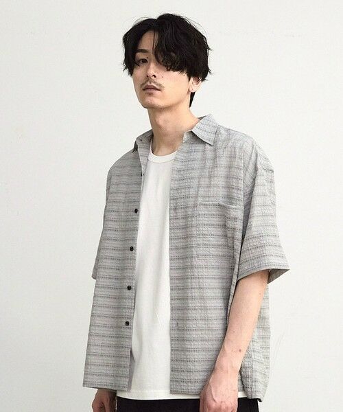 MEN'S BIGI / メンズビギ シャツ・ブラウス | ドビーチェックシアールーズ半袖シャツ | 詳細18